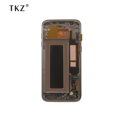 หน้าจอสัมผัสโทรศัพท์มือถือหน้าจอ OLED สีดำสีขาวทองสำหรับ SAM Galaxy S7 Edge LCD